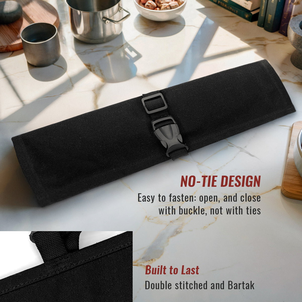 Estojo Porta Facas - 1, 2, 3, 4 ou 6 Bolsos - Bolsa Portátil em Lona Parafinada para Ferramentas de Cozinha, Utensílios, Case Rolo para Facas - Chefs, Grill, Churrasco -  Under NY Sky