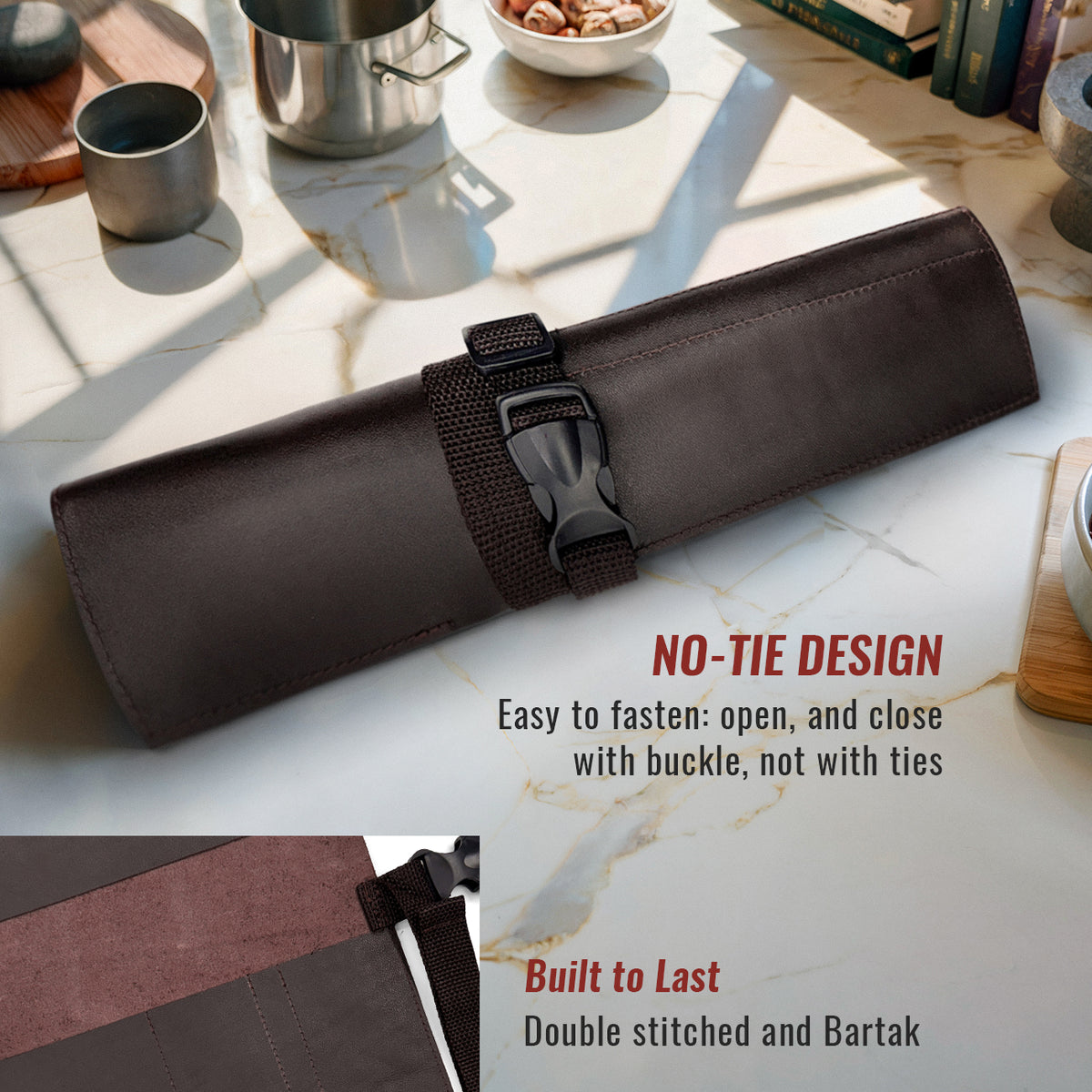 Estojo Porta Facas em Couro Legítimo - 1, 2, 3, 4 ou 6 Bolsos - Estojo Case de Fácil Transporte - Para Facas, Utensílios, Cozinha, Chefs, BBQ -  Under NY Sky