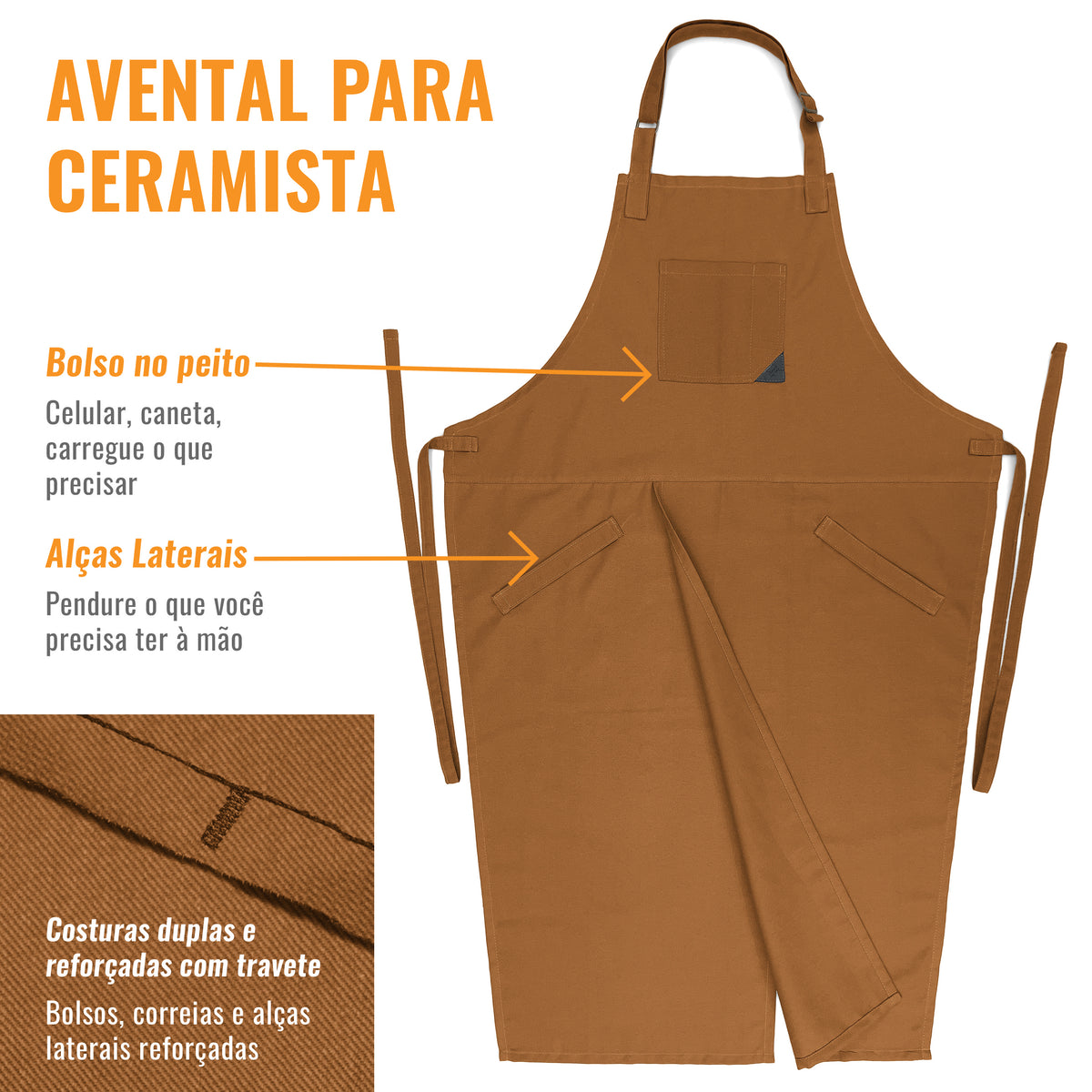 Avental de Cerâmica - Fenda de Perna, Alças de Suporte - Roda de Oleiro, Arte, Artesanato, Escultura em Barro, Ceramista -  Under NY Sky