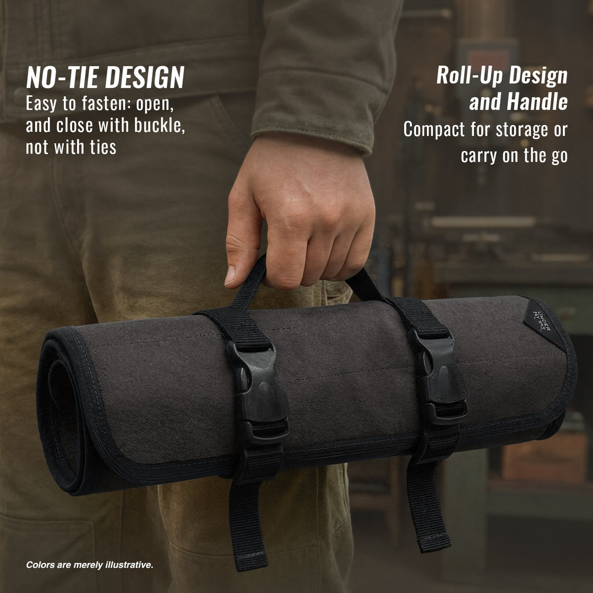 Estojo Organizador de Ferramentas, Lona Encerada, Bolsa para Chaves Portátil - Mecânico, Eletricista - Under NY Sky