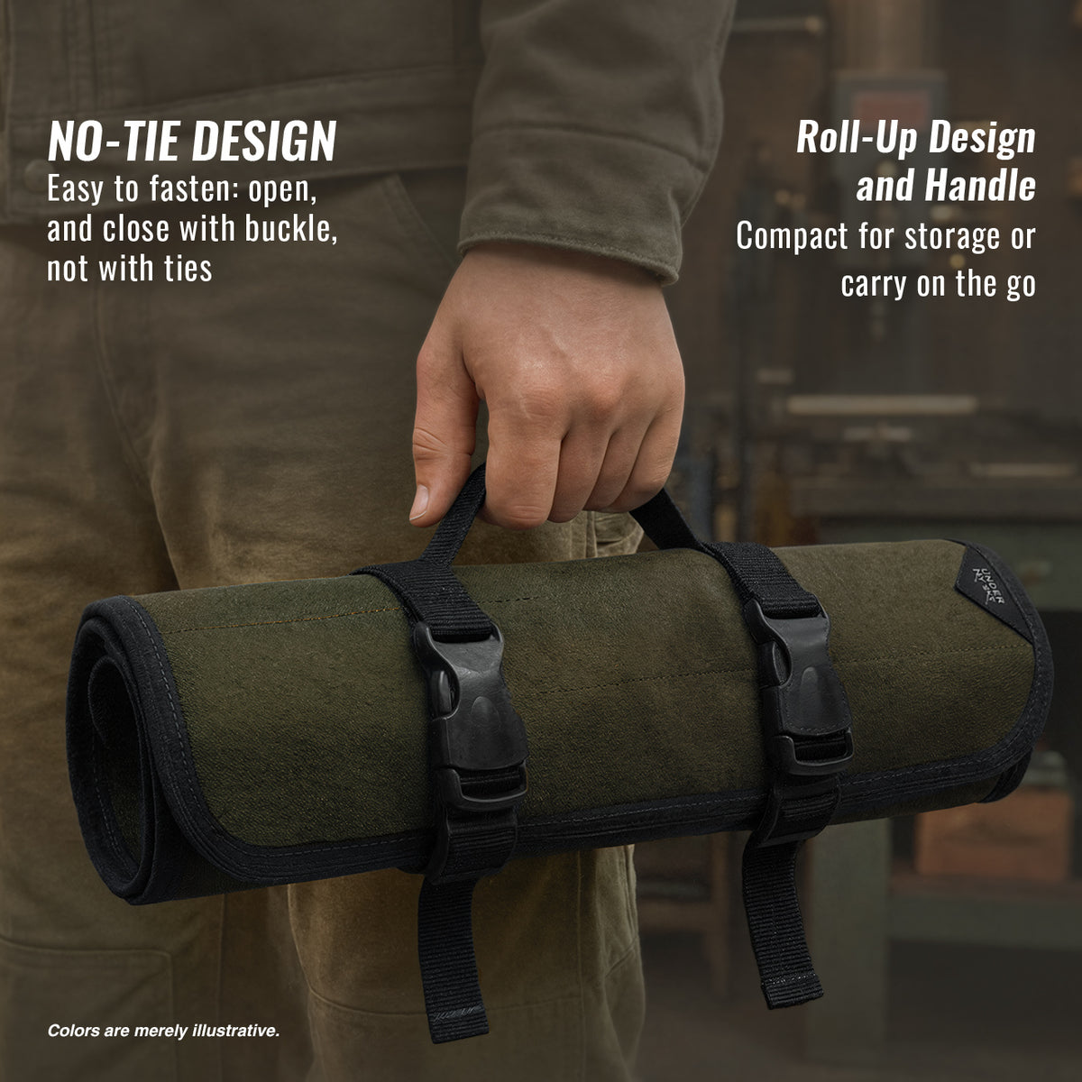 Estojo Organizador de Ferramentas, Lona Encerada, Bolsa para Chaves Portátil - Mecânico, Eletricista - Under NY Sky