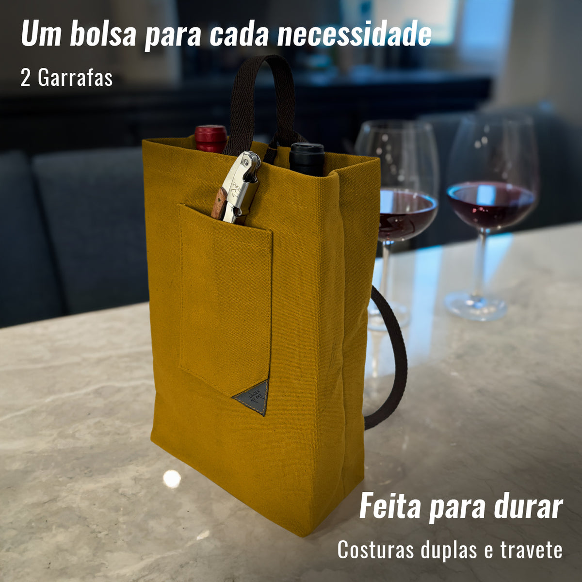 Bolsa Porta-Vinho, Sacola Leve, Portátil, Alça de ombro, Ideal para Viagens, Piquenique, Degustação - Under NY Sky