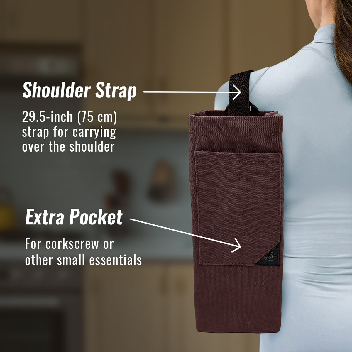Bolsa Porta-Vinho, Sacola Leve, Portátil, Alça de ombro, Ideal para Viagens, Piquenique, Degustação - Under NY Sky