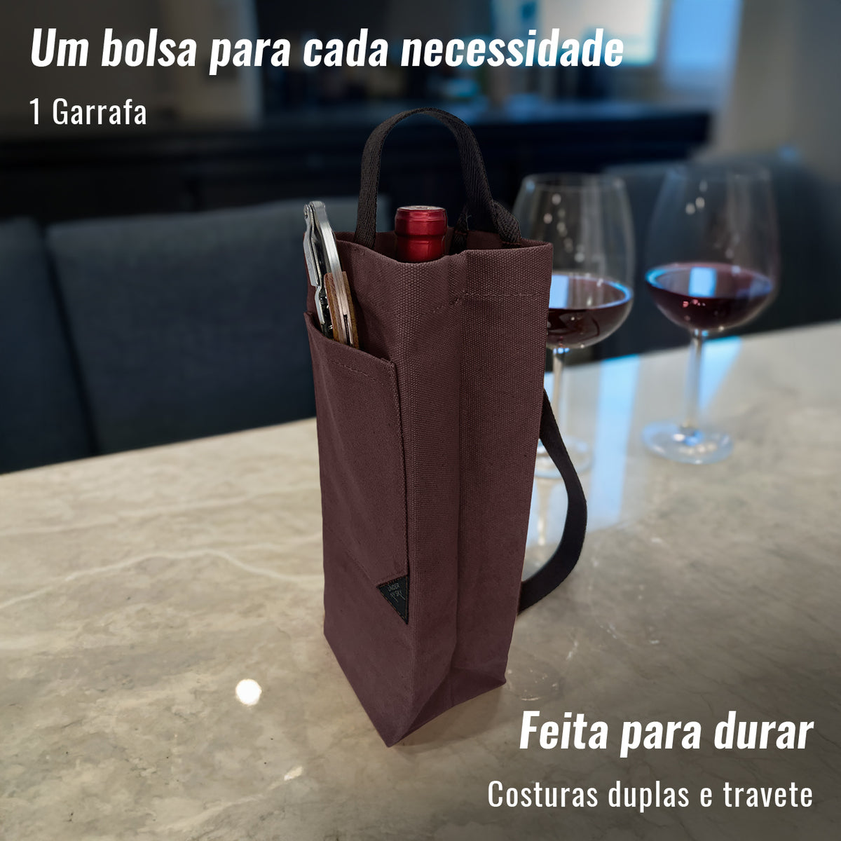 Bolsa Porta-Vinho, Sacola Leve, Portátil, Alça de ombro, Ideal para Viagens, Piquenique, Degustação - Under NY Sky