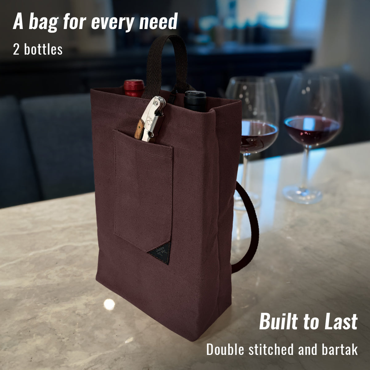 Bolsa Porta-Vinho, Sacola Leve, Portátil, Alça de ombro, Ideal para Viagens, Piquenique, Degustação - Under NY Sky