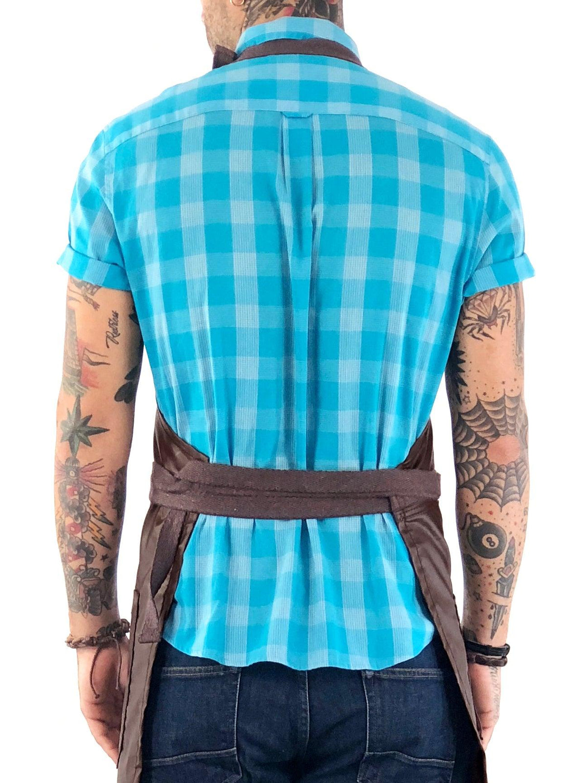 Salon Apron - Water Resistant, Easy-Fastening No-Tie, Adjustable - Hairstylist, Barber, Chef - Under NY Sky