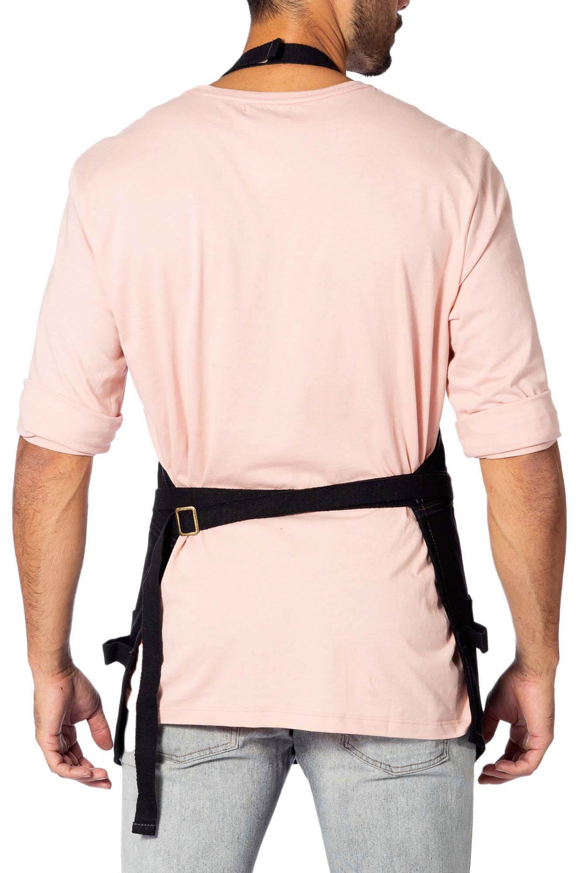 Tool Apron - 12 Pockets, Heavy-Duty Waxed Canvas, Leather Trim, NoTie - Woodwork, Garden, Shop - Under NY Sky