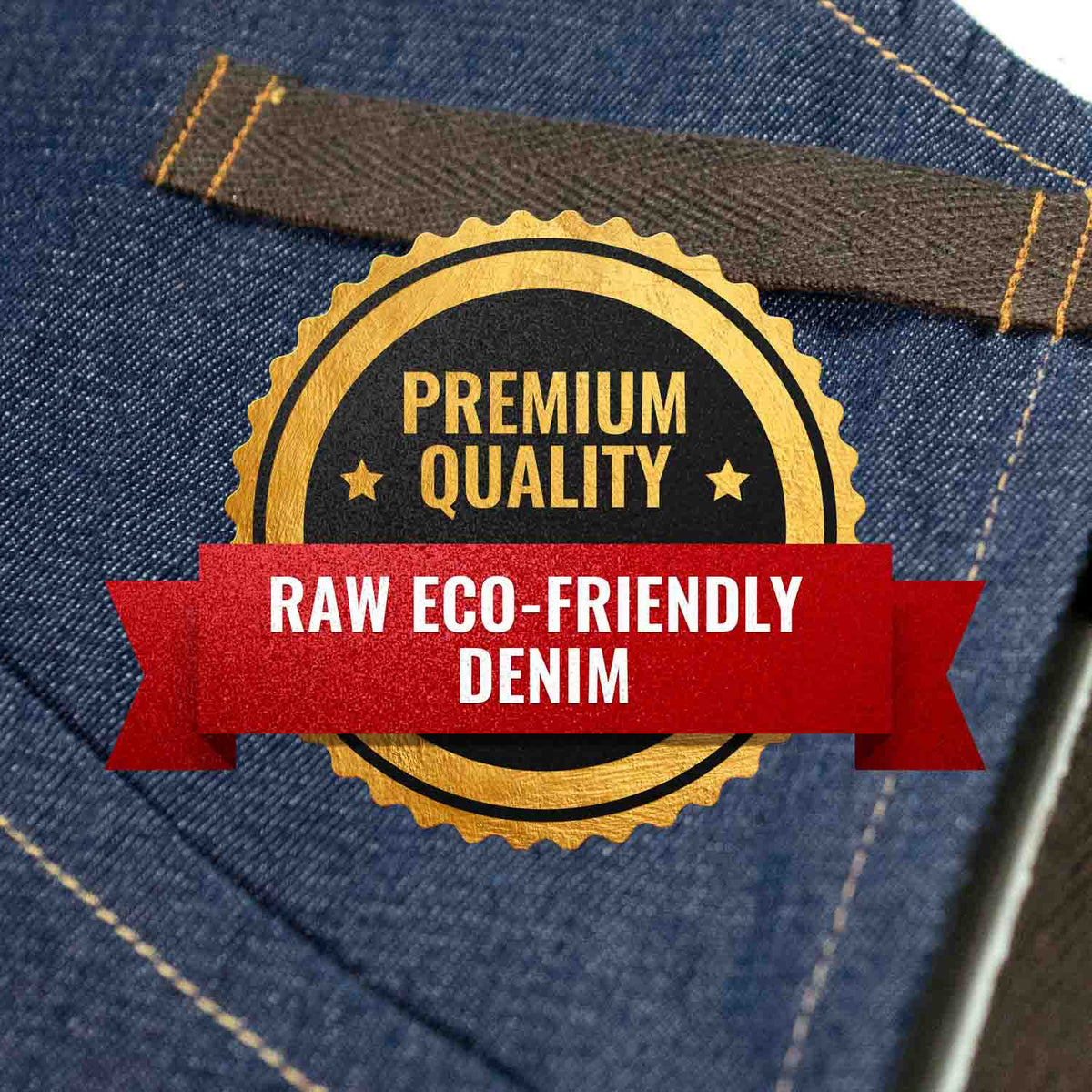 Work Apron - Professional Denim &amp; Twill, Leather Trim, CrossBack, Chef, Bartender, Shop, Server - Under NY Sky