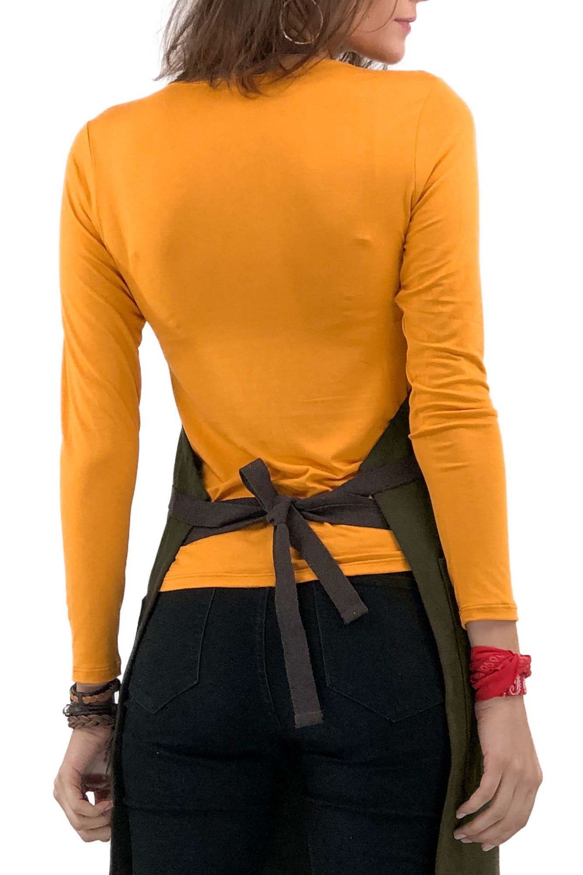 Utility Apron - Heavy-Duty Canvas, Folds into Knife Roll, Leather Trim - Chef, BBQ, Butcher - Under NY Sky 