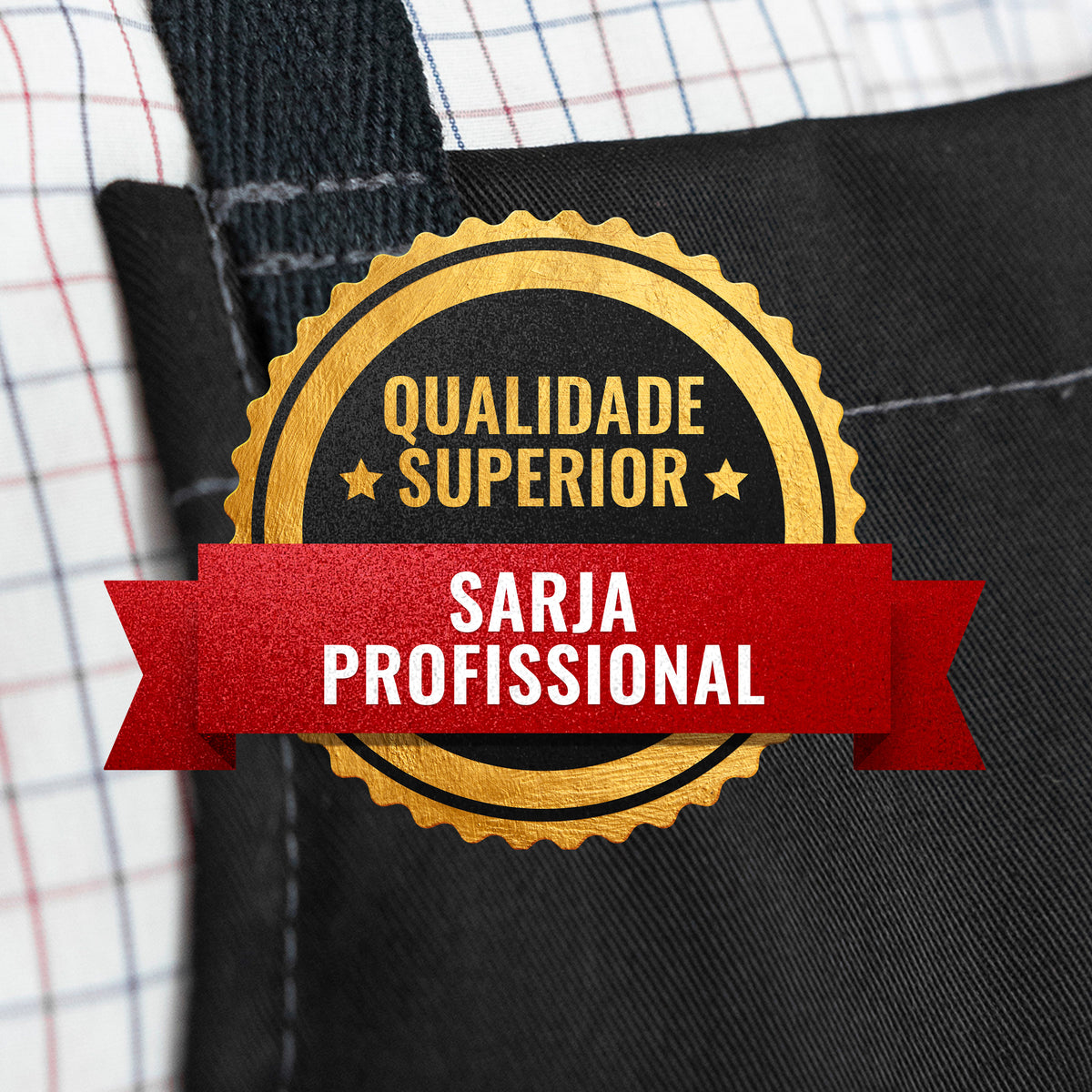 Avental para Chef - Em Sarja, Sem Laços, Acabamento em Couro, Fenda na Perna - Barman, Barista, Churrasqueiro, Comércio -  Under NY Sky