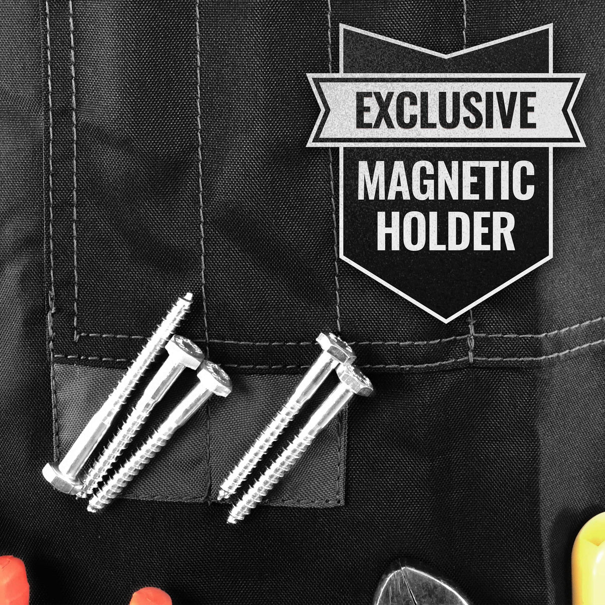 Tool Apron - Magnetic Holder, 18 Pockets, CrossBack, Oxford Canvas - Woodworker, Electrician - Under NY Sky