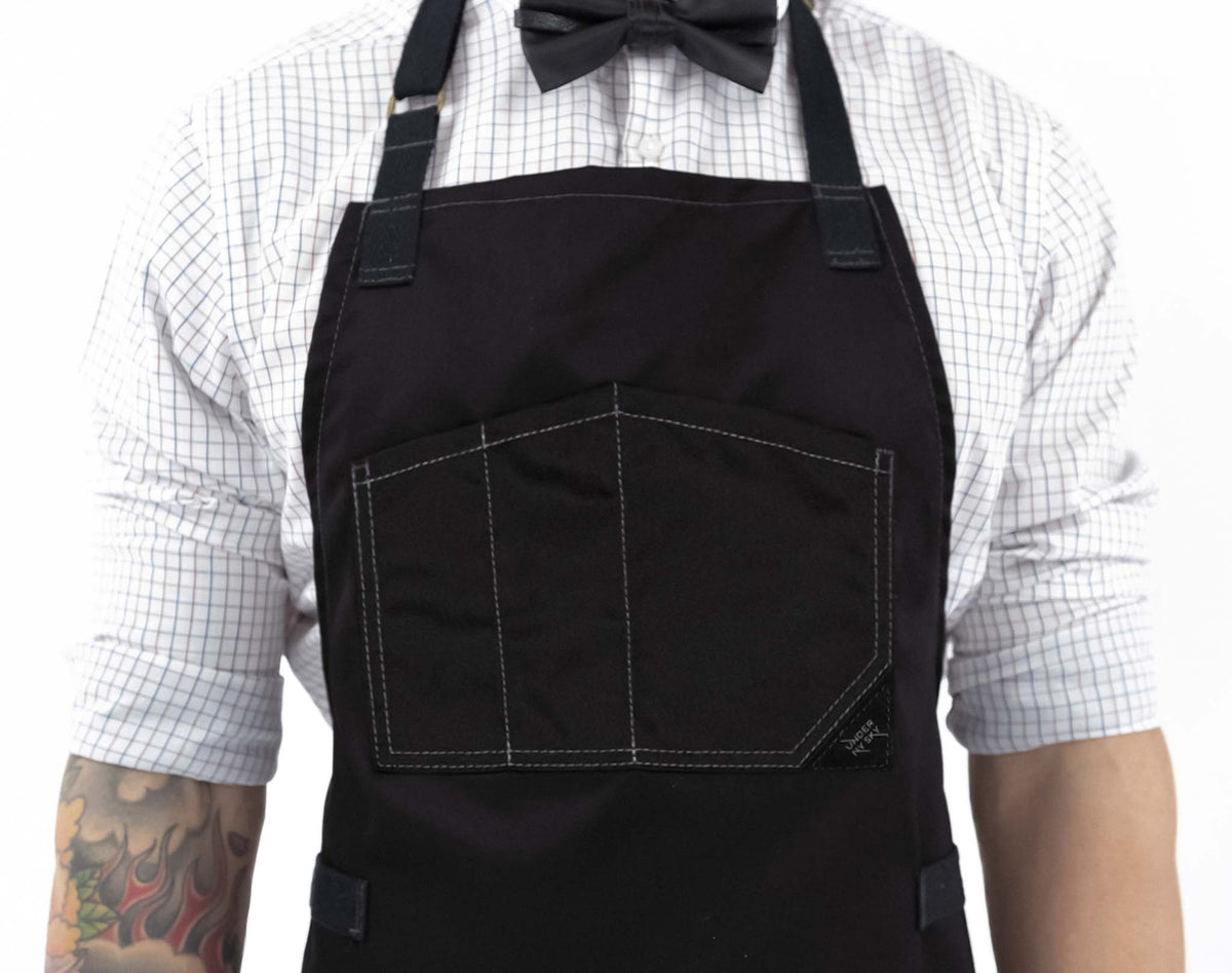 Chef Apron – Denim or Twill - Cotton Straps - Smart Pockets - Pro Chef, Cook, Barista, Bartender - Under NY Sky