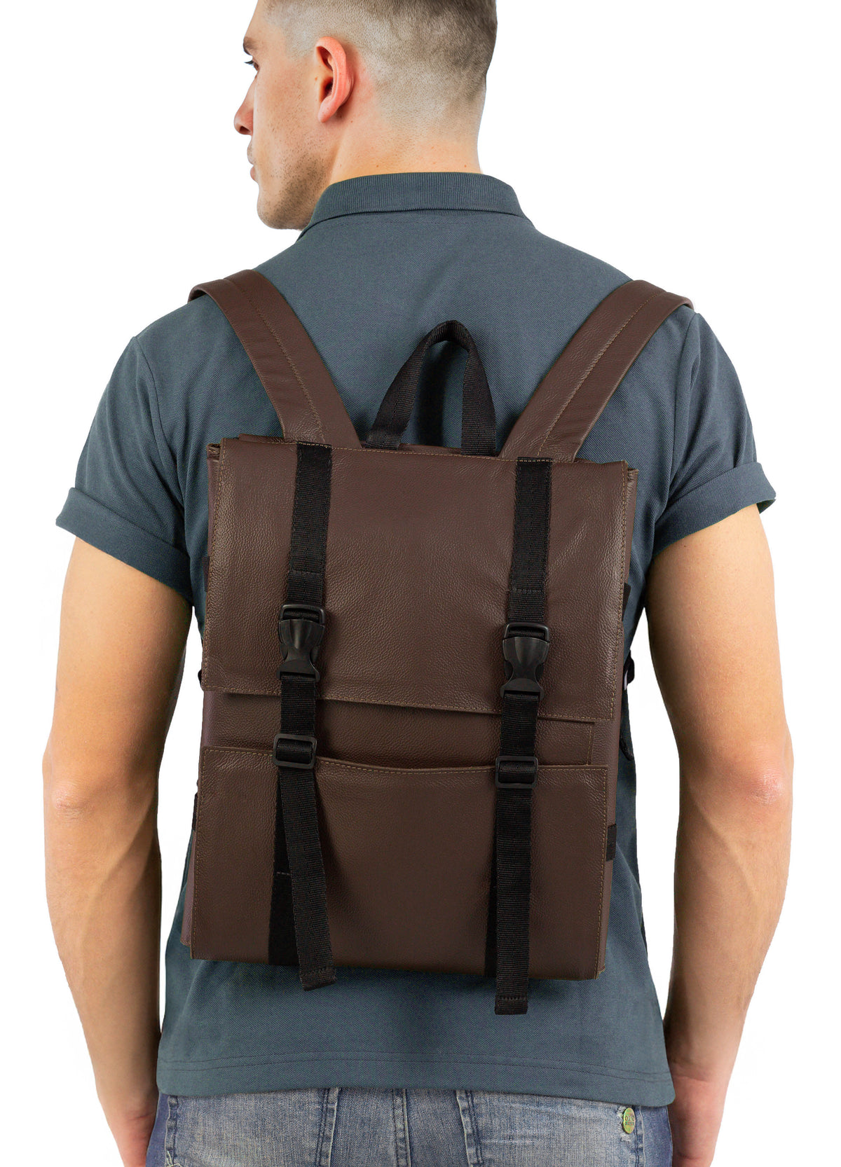 Bolsa para Facas - Couro Legítimo - 13 Compartimentos para Facas, 2 Bolsos com Zíper, Bolso para Laptop - Expansível - Under NY Sky