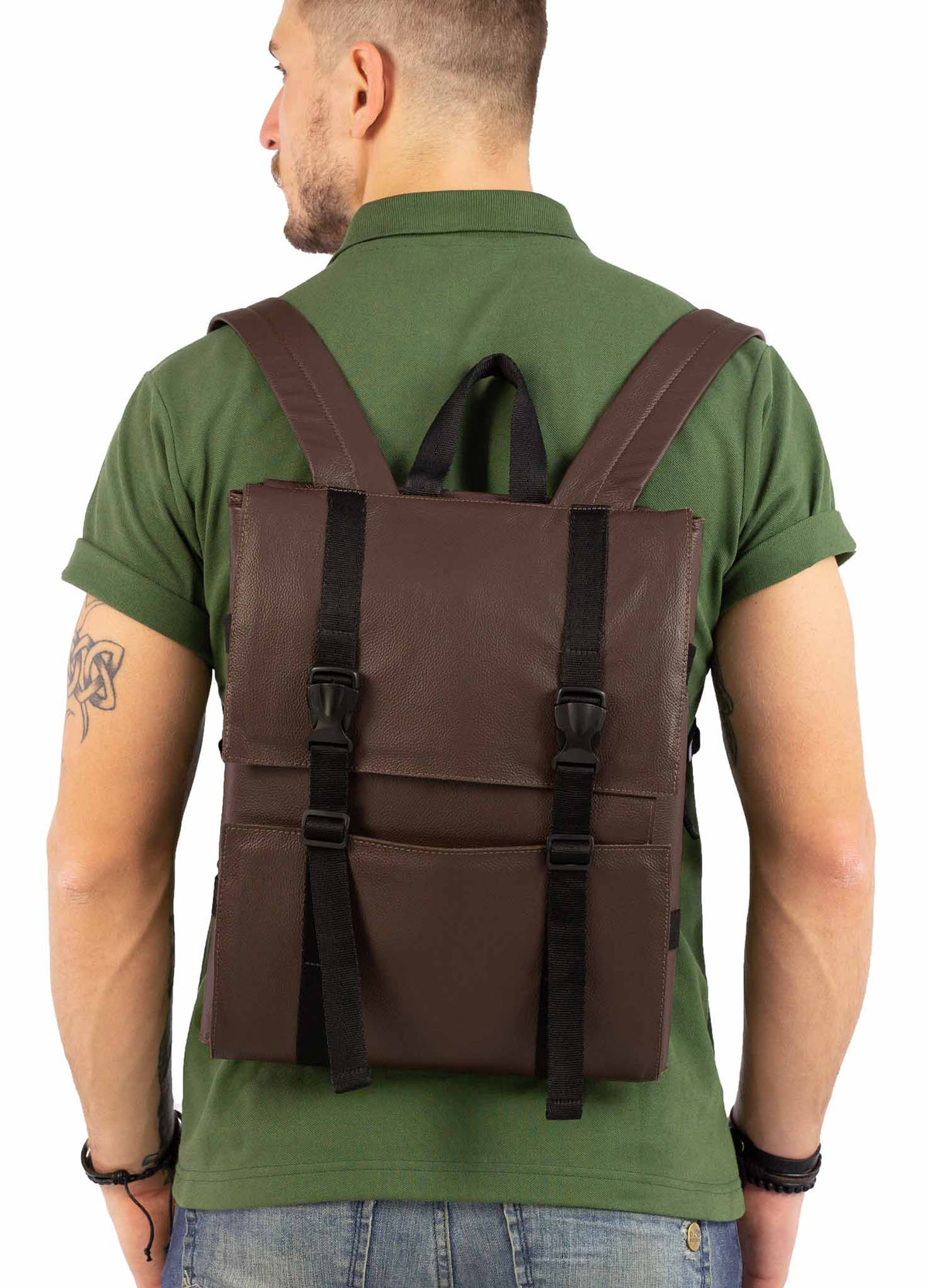 Knife Bag - Real Leather - 13 Knife Slots, 2 Zipped Pockets, Laptop Pocket - Expandable - Under NY Sky