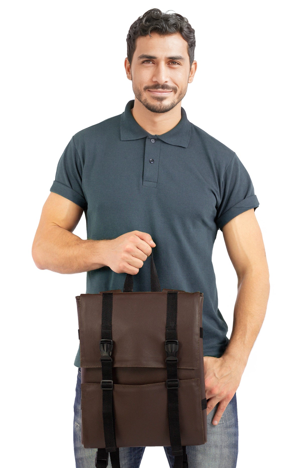 Bolsa para Facas - Couro Legítimo - 13 Compartimentos para Facas, 2 Bolsos com Zíper, Bolso para Laptop - Expansível - Under NY Sky