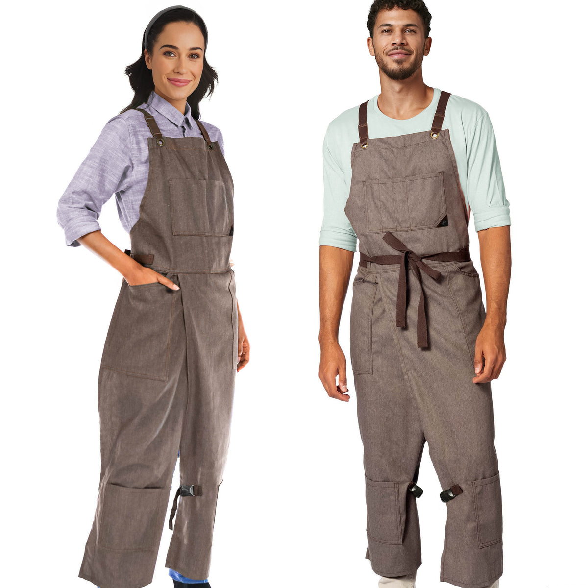 Avental para Cerâmica – Fenda de Perna – Jeans ou Sarja – Alças Cruzadas, Reforço em Couro – Ceramista -  Under NY Sky