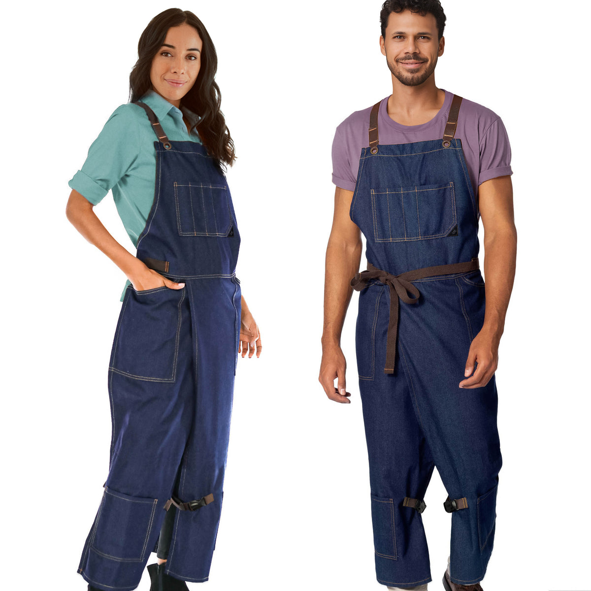 Avental para Cerâmica – Fenda de Perna – Jeans ou Sarja – Alças Cruzadas, Reforço em Couro – Ceramista -  Under NY Sky