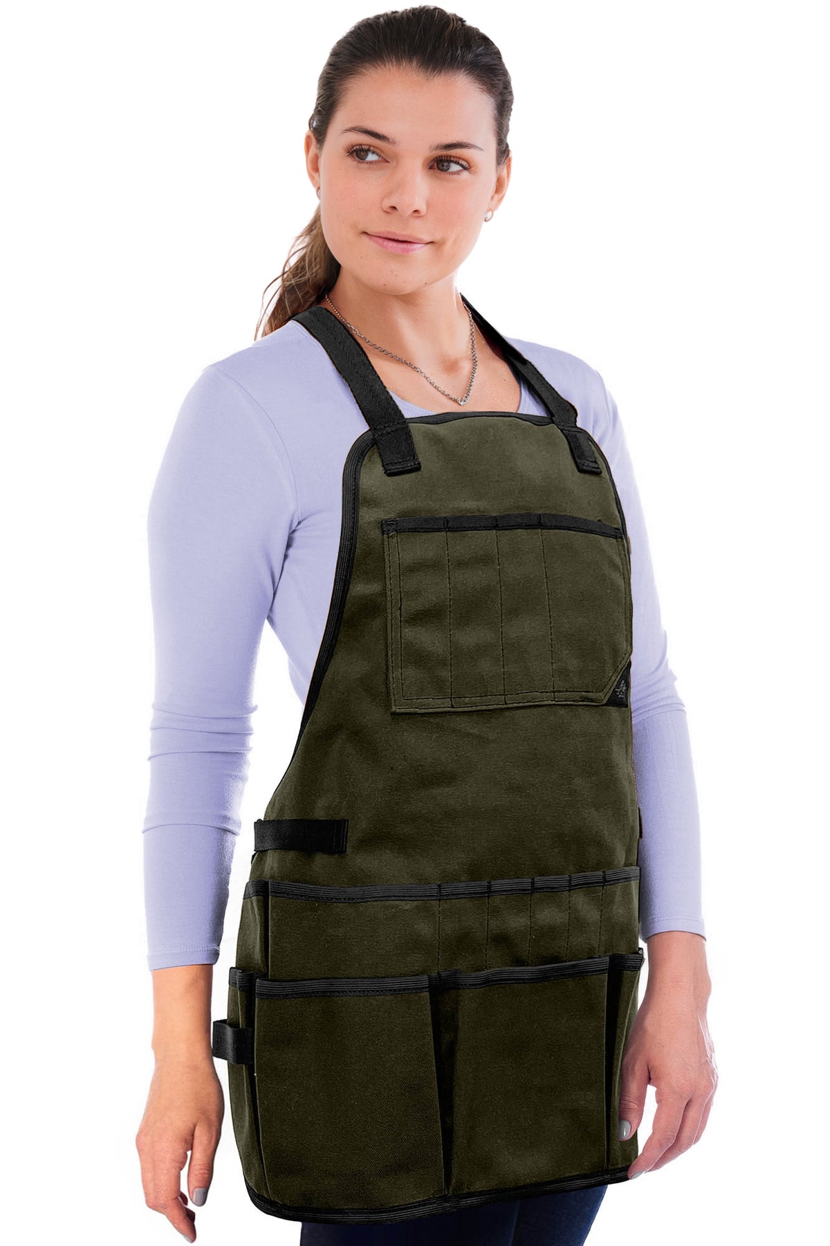 Avental de Ferramentas - 20 Bolsos, Alças cruzadas, Lona Encerada Resistente - Under NY Sky