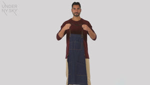 Chef Apron – Denim or Twill - Cotton Straps - Smart Pockets - Pro Chef, Cook, Barista, Bartender - Under NY Sky