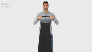 Chef Apron – Denim or Twill - Cotton Straps - Smart Pockets - Pro Chef, Cook, Barista, Bartender - Under NY Sky